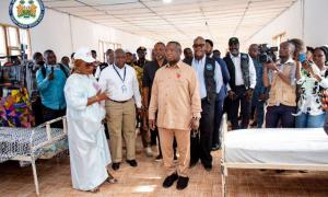 President Bio inside the rehab