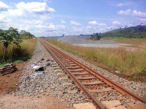 A Chinese built raiwayway linking Tonkolili Mines to the port town of Pepel