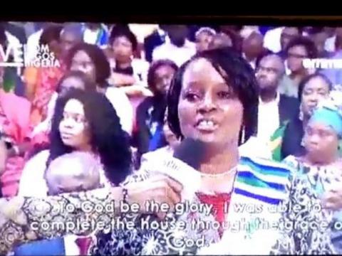 A screen grab shows Fatmata Edna Kargbo giving  her testimony in church
