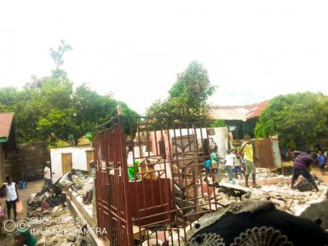 Aftermath of the destruction