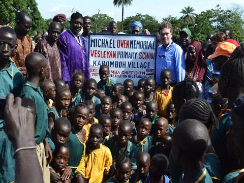 Amb. Owen with Pupils of Michael Memorial Wesleyian Primary School