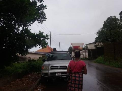 An under-aged girl sells on the street in Juba, west end of Freetown