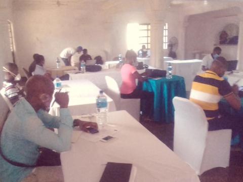 Journalists during the training
