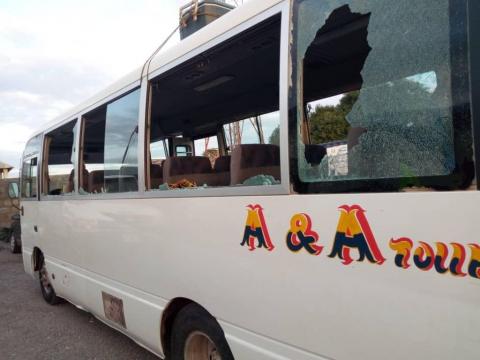 Vandalised Kamboi Eagles team bus