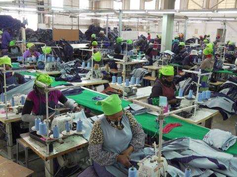 Lesotho workers in factory working -BBC