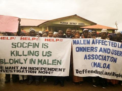 MALOA members in a past protest against SOCFIN