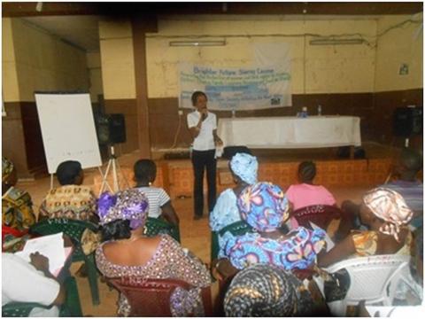 OSIWA Program Director, Nancy Sesay making a statement