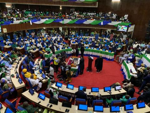 New MPs taking the oath of office