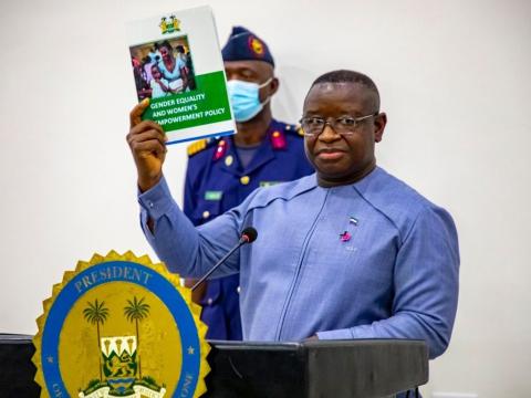 President Bio launching the gender policy