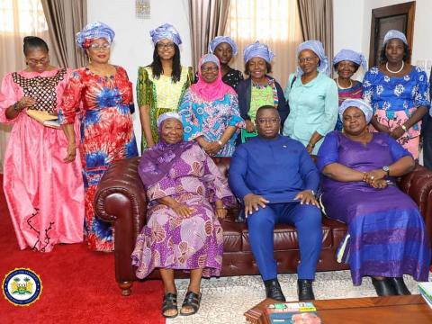President Bio poses with 50/50 leaders