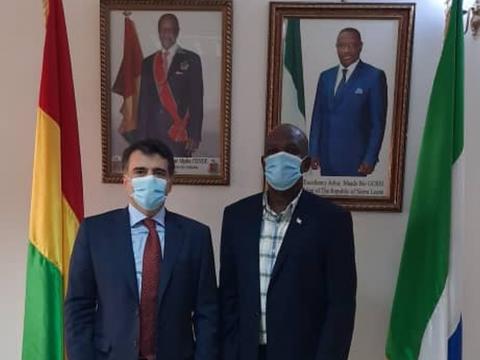 Sierra Leone and Spanish ambassadors to Guinea