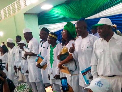 The elected local council officials at the oath taking ceremony in Kenema