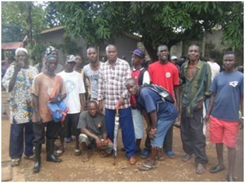 The striking workers pose for Politico