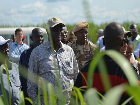 President Kroma inspecting ADDAX platations