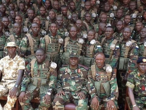 RSLAF pose with President Ernest Bai Koroma