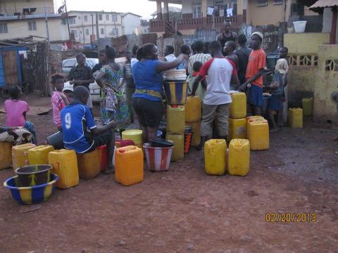 A snapshot of Freetown as residents of Clarence Street struggle for water